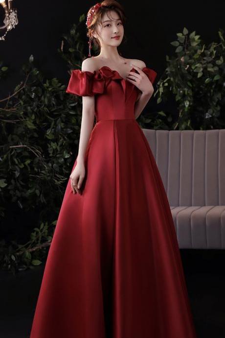 New, summer, red prom dress, elegant satin socialite evening dress,Custom made
