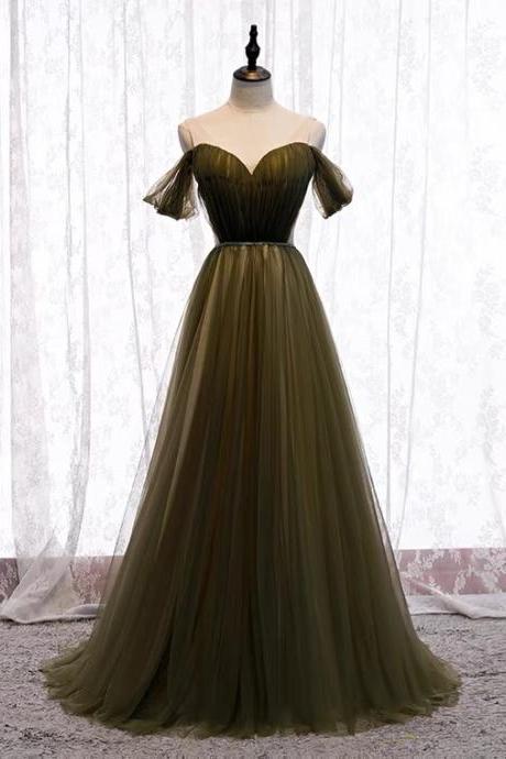Off-the-shoulder Evening Dress, Long Light Luxury Prom Dress,custom Made