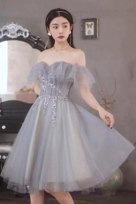 Off Shoulder Bridesmaid Dress, Birthday Party Dress, Fairy Student Graduation Dress,custom Made