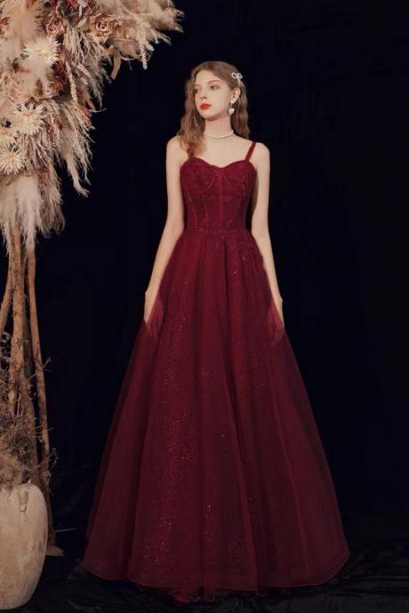 High Quality Elegant Prom Dress, Red Evening Dress,sexy Spaghetti Strap Party Dress,custom Made