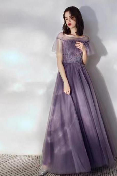 Dreamy Evening Dress, Fairy Purple Prom Dress,custom Made