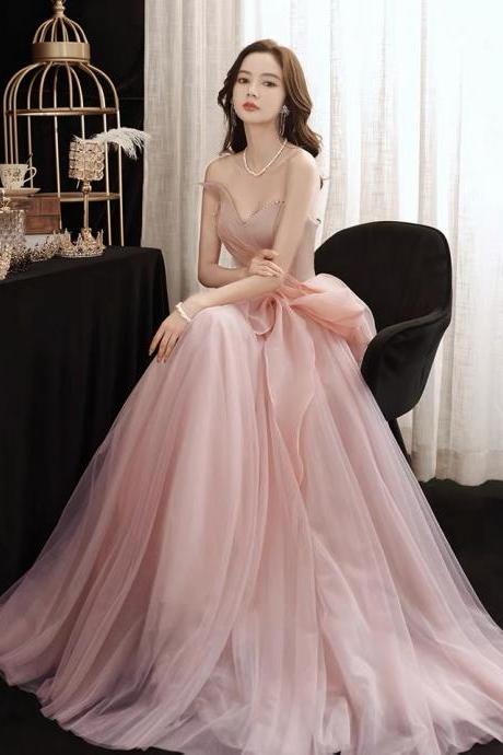 New style, pink fairy party dress , strapless temperament prom dress, haute couture princess dress,custom made