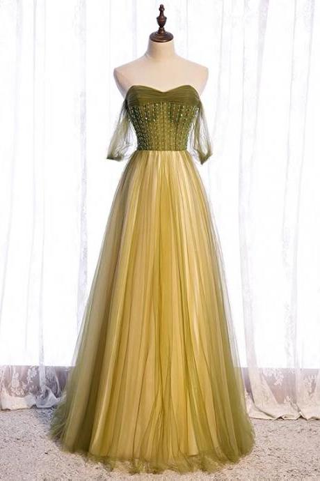Green Evening Dress, Temperament Long Fairy Dress, Elegant Party Dress,custom Made