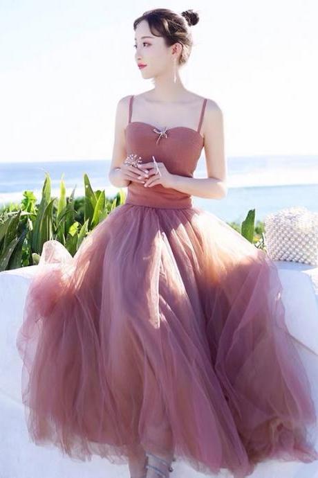 Super fairy sexy slim tulle dress, new style, sweet, temperament party dress,cheap on sale!