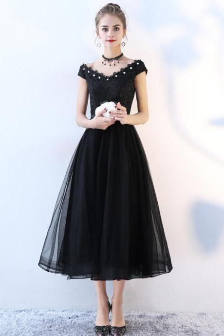Little black dress,v-neck homecoming dress,custom made