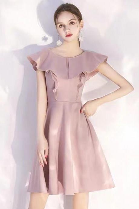 Pink Party Dress, Short Sweet Homecoming Dress,custom Made
