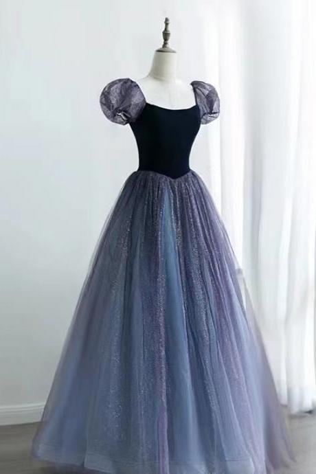 Starry Evening Dress, Bubble Sleeve Princess Prom Dress,custom Made