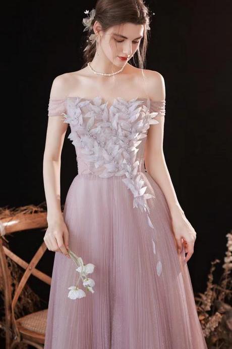 Pink Dress, Off Shoulder Party Dress, Flower Fairy Starry Dress,custom Made