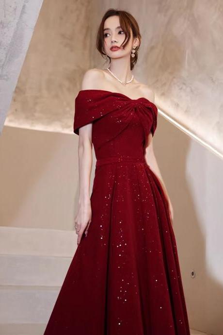 Red dress, off shoulder dress, sparkly party dress,custom made
