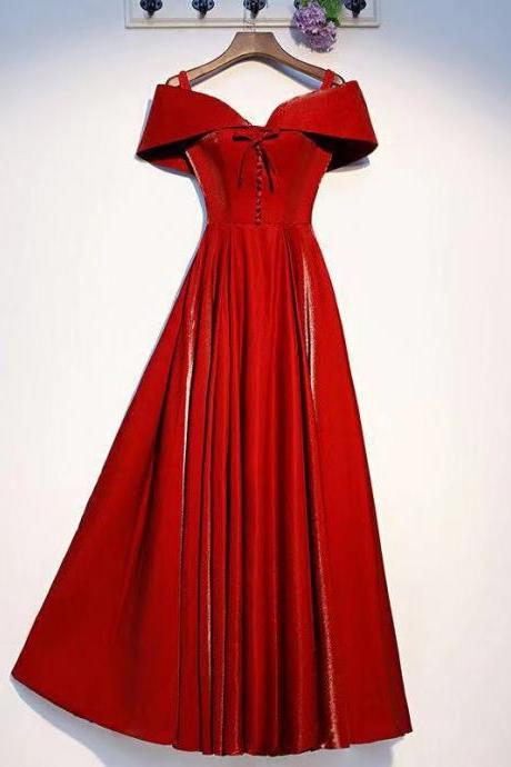 Red Formal Dress, Sweet ,spaghetti Strap Party Dress,custom Made