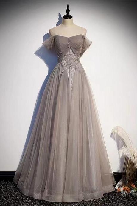 Off Shoulder Evening Dress, Fairy Light Luxury Prom Dress, Elegant, Noble Evening Dress,custom Made