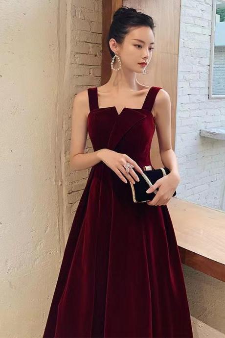 Red dress, sexy velvet dress,backless dress,custom made