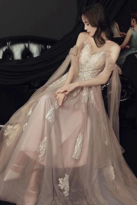 Fairy Dress, Halter Evening Dress, Princess Bridesmaid Dress,custom Made