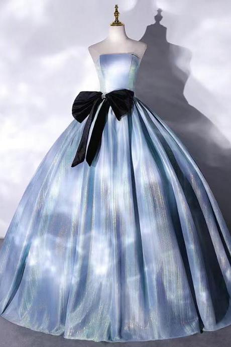Shimmering Haze Blue Wedding Dress, Gradient Dress Pompous Dress,strapless Party Dress,custom Made