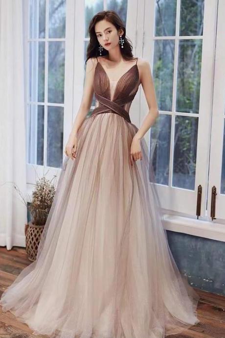 Sexy evening dress, new style, temperament spaghetti strap dress, elegant prom dress, fairy dream party dress,custom made