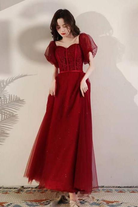 Red prom dress,square neck party dress, charming evening dress,Custom made