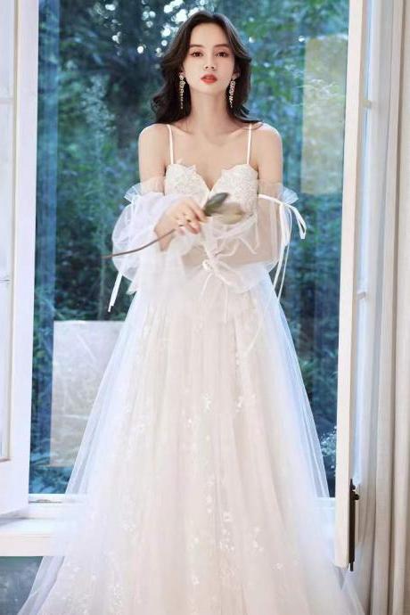 White evening dress, new, fairy dress, birthday party dress,Custom made