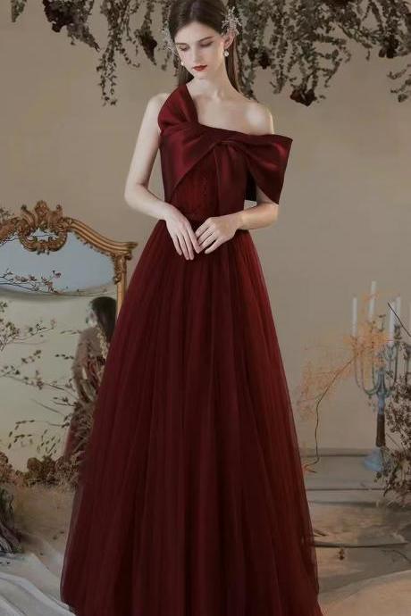 Red party dress,off shoulder evening dress, sweet prom dress,Custom made