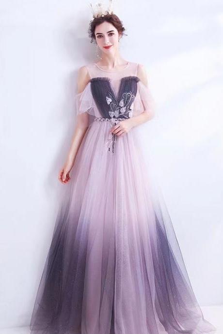Dream prom dress, gradient purple sky dress, fairy party dress,Custom made