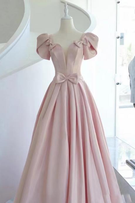, Cute Prom Dress, Pink Party Dress, Bubble Sleeve Birthday Dress,custom Made