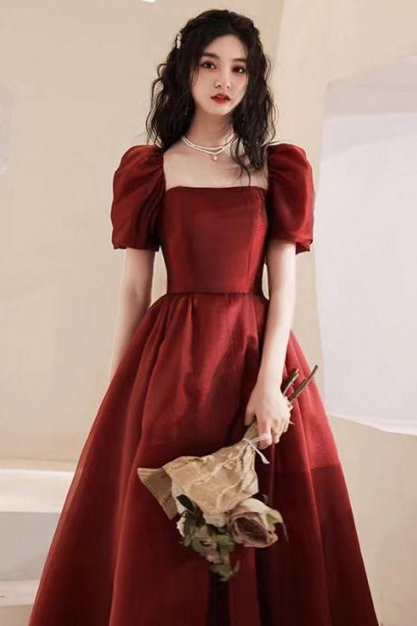 Red Prom Dresses, Cute Party Dresses, Bubble Sleeves,off Shoulder Birthday Dresses,custom Made