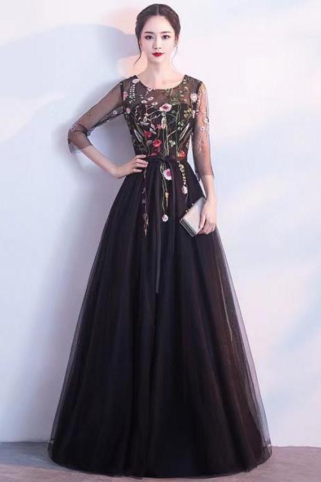 Long Sleeve Prom Dresses, Stylish Party Dresses, Embroidered Birthday Dresses,custom Made