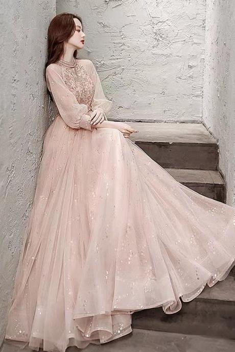 High-neck Evening Dress, Elegant Princess Dress, Socialite Prom Dress,custom Made