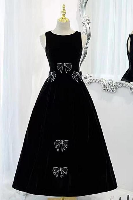 Sleeveless evening dress,black dress, chic party dress,cute homecoming dress,Custom made