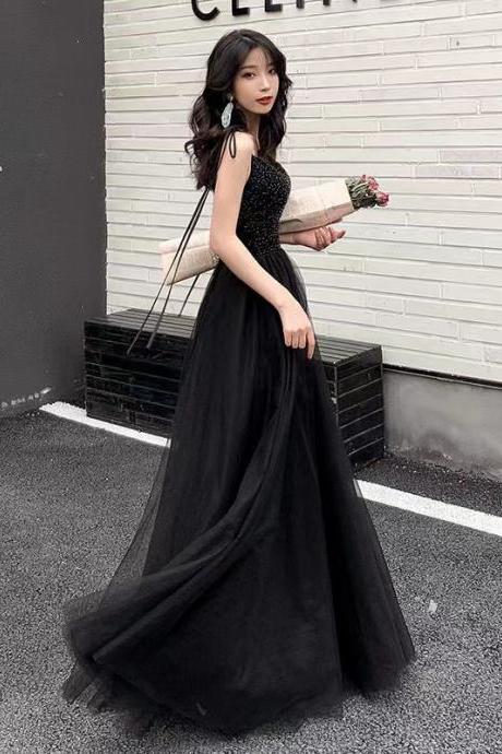 Black dresses, sexy prom dresses, ,spaghetti strap birthday dresses,party dresses for teens,Custom made
