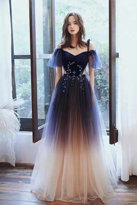 New , temperament prom dress, sexy party dress, fairy gradient dream dress,custom made