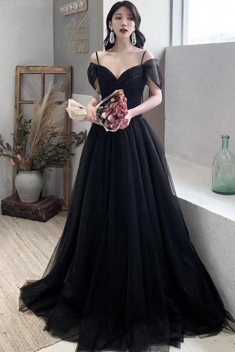 Sexy Evening Dress, Long Black Dress, Noble Temperament Dress,custom Made
