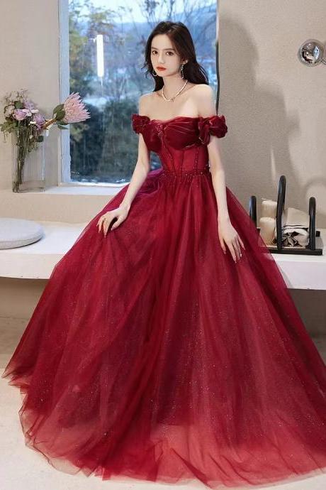 Off shoulder party dress,red dress,custom made