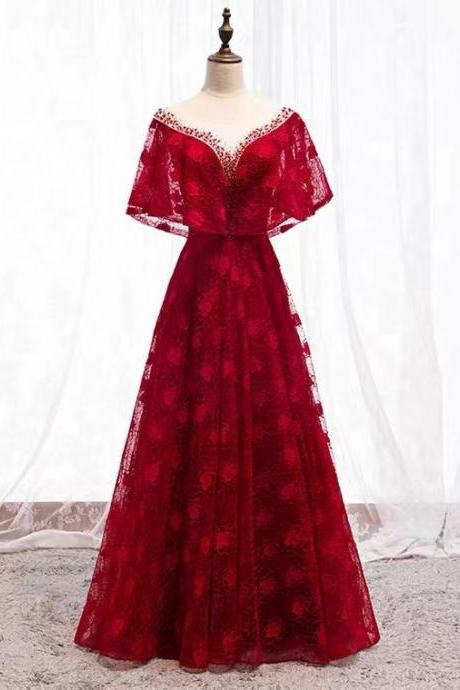 Red Party Dress , Elegant Party Dress,unique Evening Dress,custom Made