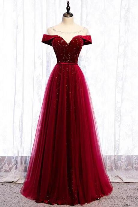 Red prom dress, charming formal dress,custom made