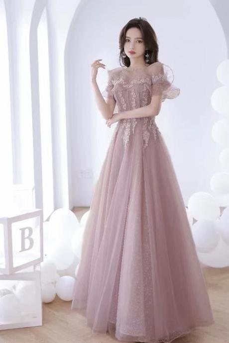 Off-shoulder evening dress, summer birthday party dress, pink bridesmaid dress,custom made