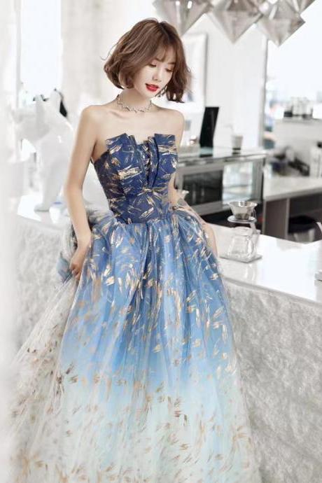 Dream party dress,fairy birthday dress, strapless prom dress,custom made