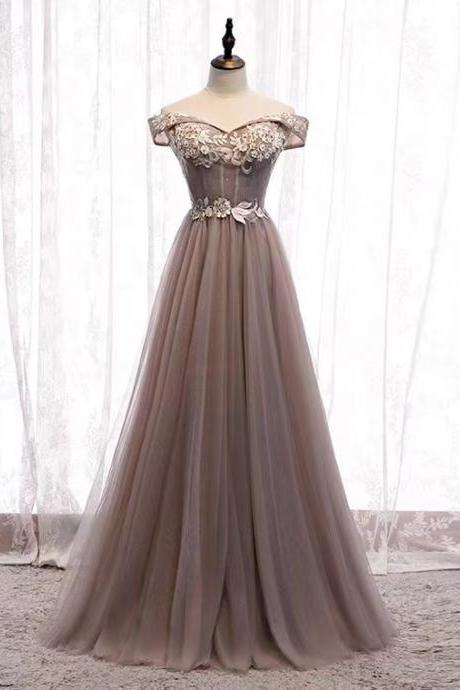 Off Shoulder Prom Dress,long Fairy Temperament Party Dress,custom Made