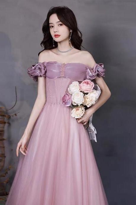 Pink evening dress,temperament prom dress ,cute party dress,custom made