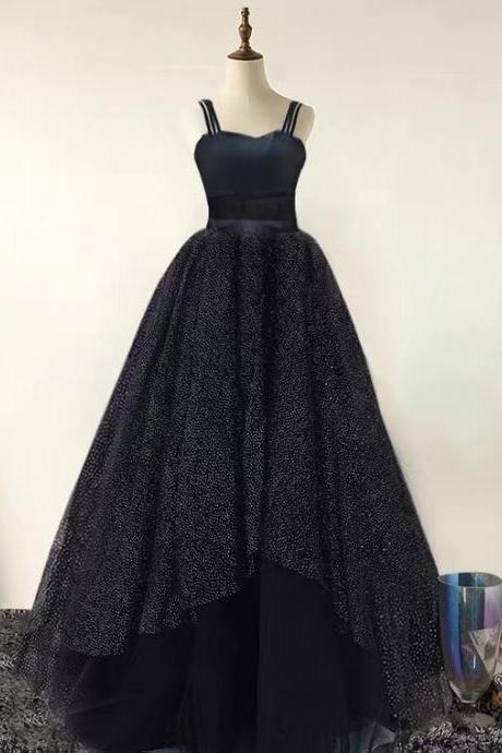 Spaghetti Strap Party Dress, Sexy Prom Dress ,black Dress,custom Made