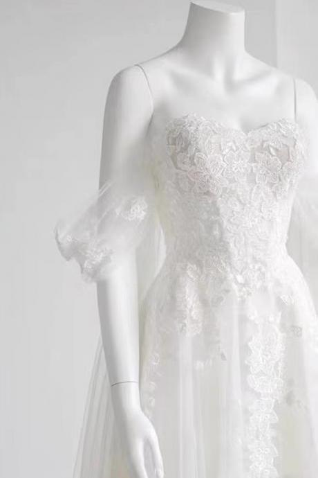 Fairy party dress,off shoulder prom dress,dream white beach dress,custom made