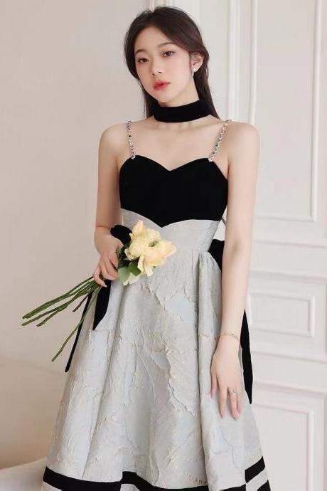 Little Black Evening Dress, Temperament Senior Sense Homecoming Dress, Luxury Party Dress ,custom Made