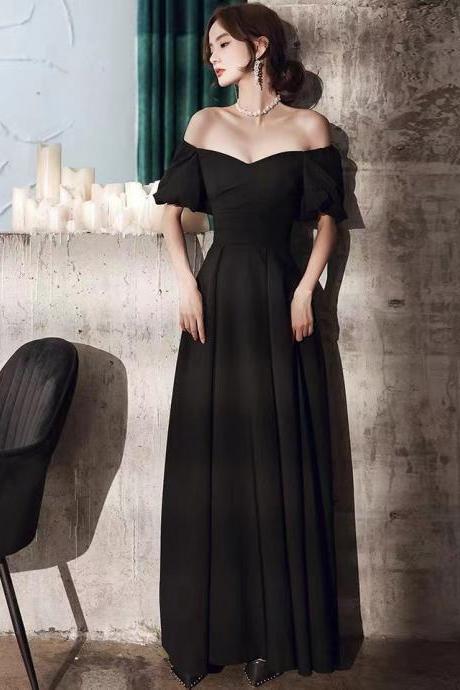 Off Shoulder Party Dress,black Evening Dress,custom Made