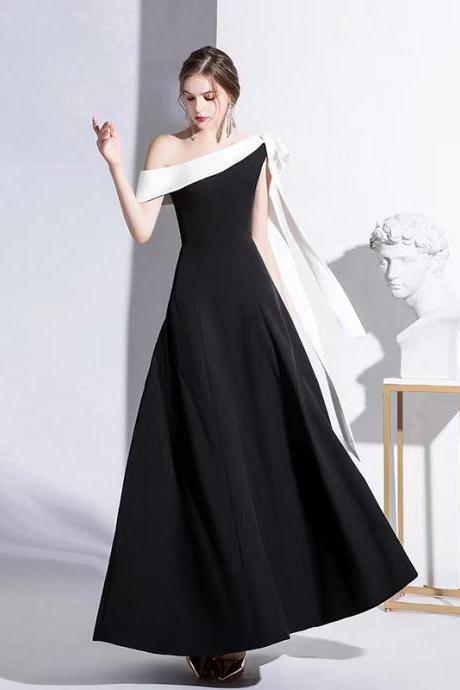 Black Party Dress, One Shoulder Prom Dress,sexy Evening Dress,custom Made