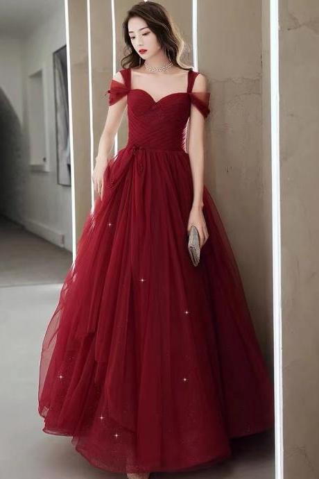 Red dress,red long party dress, spaghetti strap evening dress,shiny prom dress,custom made