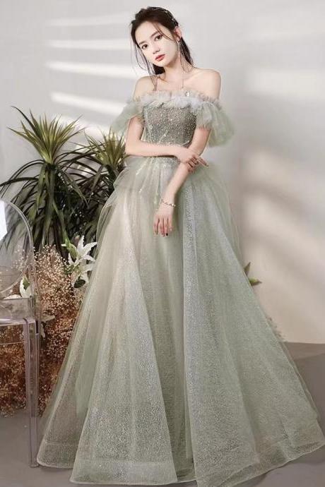 Chic Off Shoulder Evening Dress, Fairy Prom Dress,custom Made