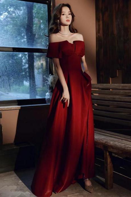 Off Shoulder Prom Dress,red Party Dress,elegant Evening Dress, Custom Made