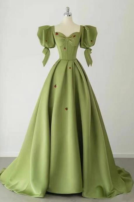 New style, fresh green prom dress,cute party dress,princess evening dress,Custom Made