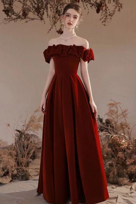 Off shoulder evening dress,charming party dress,red prom dress,custom made