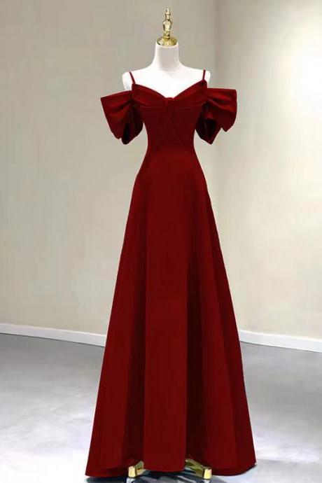 Spaghetti strap evening dress, sexy birthday party dress, red prom dress,custom made