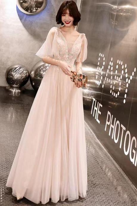 Pretty evening dress, long elegant prom gown, princess dream bridesmaid dress,Custom made